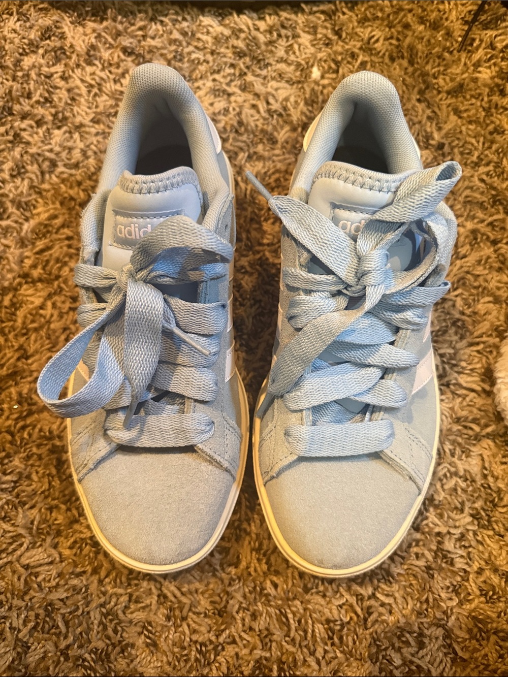 adidasPastel Blue Suede Lace-Up Sneakers